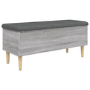 opbevaringsbænk 102x42x46 cm konstrueret træ grå sonoma-eg