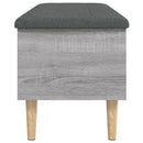 opbevaringsbænk 102x42x46 cm konstrueret træ grå sonoma-eg