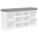 skobænk hvid 102x32x50 cm konstrueret træ