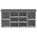 skobænk 102x32x50 cm konstrueret træ betongrå