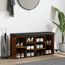 skobænk 102x32x50 cm konstrueret træ røget egetræsfarve