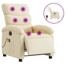 eldrevet massagestol stof cremefarvet