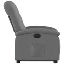 eldrevet lænestol med løftefunktion stof mørkegrå