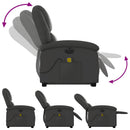 massagestol med løftefunktion ægte læder grå