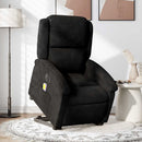 massagestol med løftefunktion velour sort