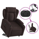 eldrevet lænestol med løftefunktion stof mørkebrun