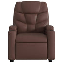 eldrevet lænestol kunstlæder brun