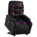massagestol med løftefunktion kunstlæder sort