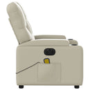 eldrevet massagestol kunstlæder cremefarvet