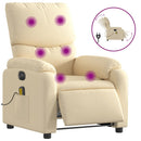 eldrevet massagestol stof cremefarvet