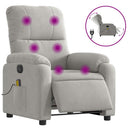 massagestol mikrofiberstof lysegrå
