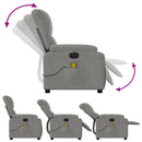 massagestol mikrofiberstof lysegrå