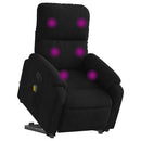 massagestol med løftefunktion mikrofiberstof sort