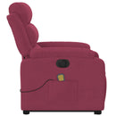 massagestol med løftefunktion velour vinrød