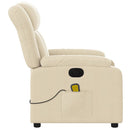 eldrevet massagestol stof cremefarvet