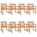 havestole 8 stk. 56x55,5x90 cm massivt akacietræ