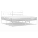 sengeramme med sengegavl 183x213 cm metal hvid