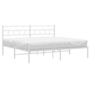sengeramme med sengegavl 183x213 cm metal hvid