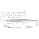 sengeramme med sengegavl 183x213 cm metal hvid