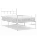 sengeramme med sengegavl og fodgærde 90x200 cm metal hvid