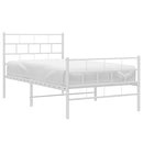 sengeramme med sengegavl og fodgærde 90x200 cm metal hvid