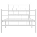 sengeramme med sengegavl og fodgærde 90x200 cm metal hvid