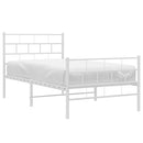 sengeramme med sengegavl og fodgærde 100x190 cm metal hvid