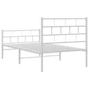 sengeramme med sengegavl og fodgærde 100x190 cm metal hvid
