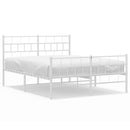 sengeramme med sengegavl og fodgærde 135x190 cm metal hvid