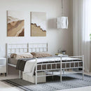 sengeramme med sengegavl og fodgærde 135x190 cm metal hvid