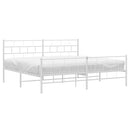 sengeramme med sengegavl og fodgærde 193x203 cm metal hvid