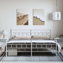 sengeramme med sengegavl og fodgærde 193x203 cm metal hvid