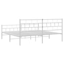 sengeramme med sengegavl og fodgærde 193x203 cm metal hvid