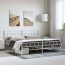 sengeramme med sengegavl og fodgærde 193x203 cm metal hvid