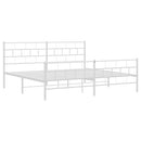 sengeramme med sengegavl og fodgærde 200x200 cm metal hvid