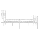 sengeramme med sengegavl og fodgærde 200x200 cm metal hvid