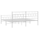 sengeramme med sengegavl og fodgærde 200x200 cm metal hvid