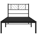 sengeramme med sengegavl 90x190 cm metal sort