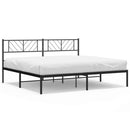 sengeramme med sengegavl 200x200 cm metal sort