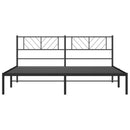 sengeramme med sengegavl 200x200 cm metal sort