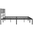 sengeramme med sengegavl 200x200 cm metal sort