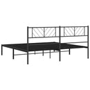sengeramme med sengegavl 200x200 cm metal sort