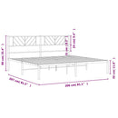 sengeramme med sengegavl 200x200 cm metal sort
