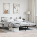 sengeramme med sengegavl 200x200 cm metal sort
