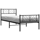 sengeramme med sengegavl og fodgærde 80x200 cm metal sort