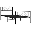 sengeramme med sengegavl og fodgærde 80x200 cm metal sort