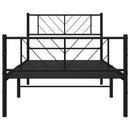 sengeramme med sengegavl og fodgærde 90x200 cm metal sort
