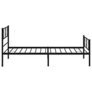 sengeramme med sengegavl og fodgærde 90x200 cm metal sort