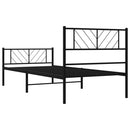 sengeramme med sengegavl og fodgærde 90x200 cm metal sort