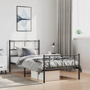 sengeramme med sengegavl og fodgærde 100x190 cm metal sort